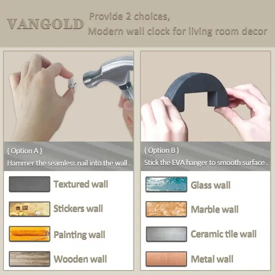 3D Clock Hands, DIY Wall Clock Hands Needles with Clock Quartz Mechanism for 3D Home Art Decor {3}