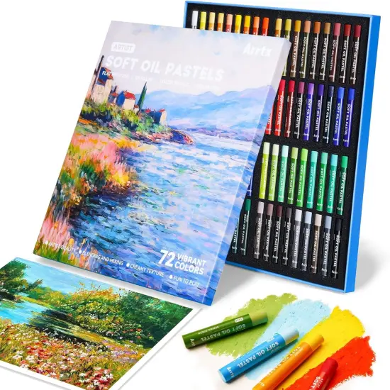 Oil Pastels for Artists, 72 Colors Soft Oil Pastels Vibrant and Creamy, Art Pastel Crayons Art Supplies for Professional and Beginners {1}