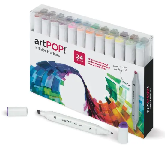 artPOP! Infinity Art Markers, 24 Colors, Dual Tip Alcohol Based Markers, Professional Art Markers for Drawing, Illustration, Sketching, Animation with Triangular Grip {2}