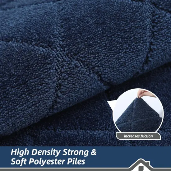 Dirt Trapper Door Mat 20" x 32", Doormat Non-Slip Entryway Rugs Washable, Dog Door Mat Stain Resistant and Absorbent Welcome Floor Mat for Front Back Door, Muddy Wet Shoes & Paws, Navy Blue {5}