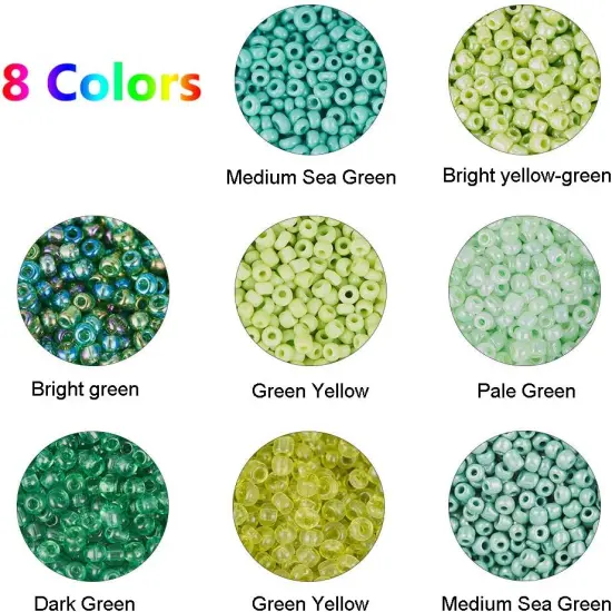 1440pcs Green Seed Beads {4}