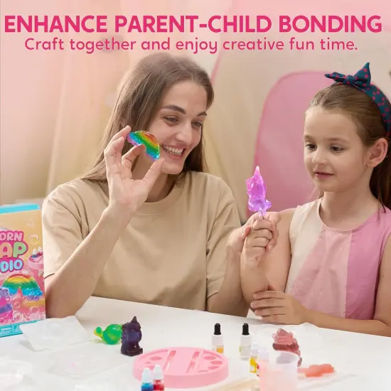 Soap Making Kit- Make Your Own Soap- DIY Unicorn Soap with 4 Molds, Spa Science Kit for Kids, Stem Activity Gifts for Toddler Kid Aged 6+, Girl Birthday Present {5}