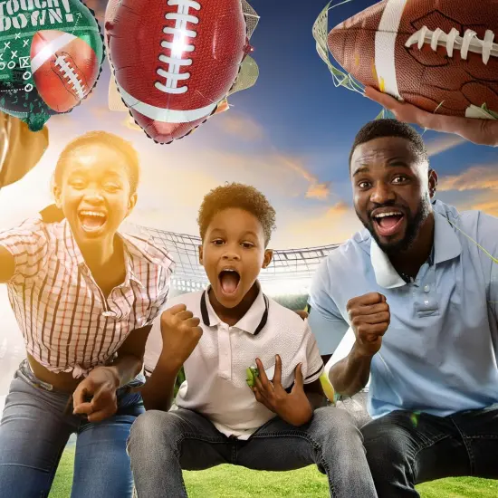 6 Pieces Football Balloons Set, 3 Pieces Football Field Balloons and 3 Pieces Football Foil Balloons for Tailgate Game Day Football Theme Supplies Birthday Party Decorations,Football Party Supplies {2}