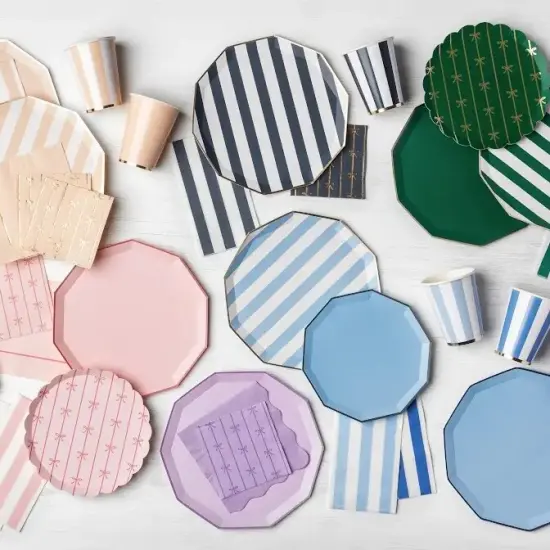 MIDNIGHT BLUE SIGNATURE CABANA STRIPE GUEST TOWELS {4}