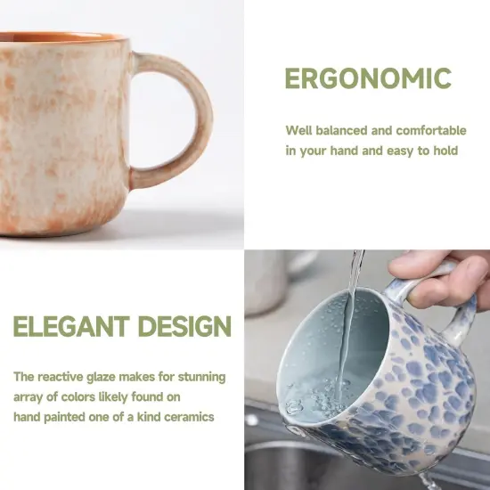 12 OZ Coffee Mugs Set of 4, Ceramic Coffee Mugs {3}