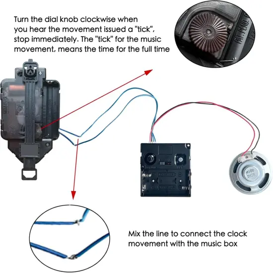 Clock Mechanism with Pendulum and 2 Sets of Hands, Design Your Creative Wall Clock, Suitable for 8-14 inch Grandfather Clock Parts Replacement (23.5mm) {4}