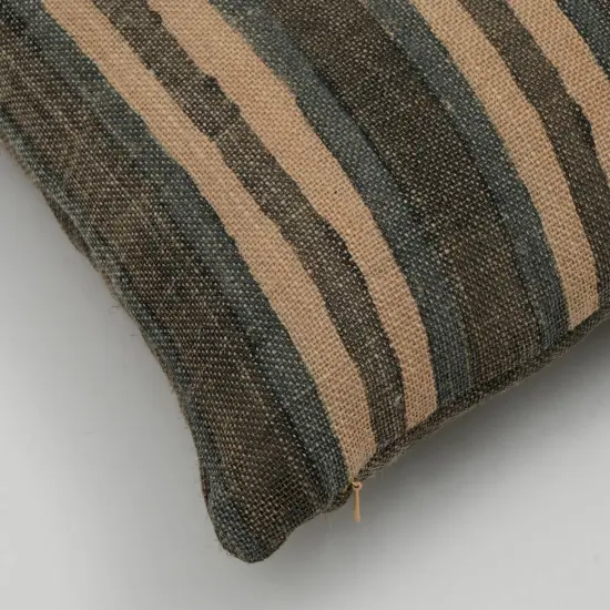 Reversible Weave Stripe Throw Pillow 20" x 20" &ndash; Handcrafted Textured Decorative Cushion {4}