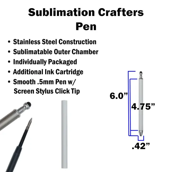 Makerflo 72 Pieces Craftable Sublimation Pens and Blanks | Black Ink Gel Pens for Crafting Projects - Epoxy, Vinyl, and Hydro-Dipping DIY Projects - Not Suitable for Sublimation {6}