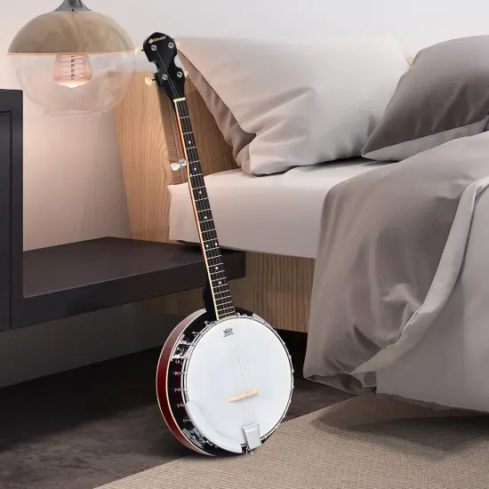 5 String Banjo with Rosewood Fingerboard, Adjustable Brackets and Accessories {6}