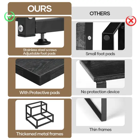 Heavy Duty Wooden Step Stool for Adults & Kids &ndash; 500 lbs Capacity 2-Step Stool with Non-Slip Pads, Compact 15x15x13 Inch Bed Steps for High Beds, Kitchen, Bathroom, Office {6}