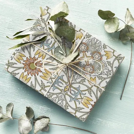 12 Sheets William Morris Floral Wrapping Paper -Not Roll- Greenery Gift Wrap Paper Folded Flat Art Paper for DIY Crafts Wedding Birthday Baby Shower, 19.7 x 27.6 Inch {3}