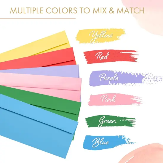 Colored Envelopes Letter Size, 36-Pack #10 Business Envelopes, 4 1/8 x 9 1/2 Inches, 6 Colors {3}