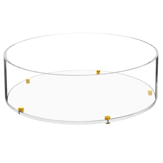 Lucite Matzah Box with Leatherette Cover Gold {5}