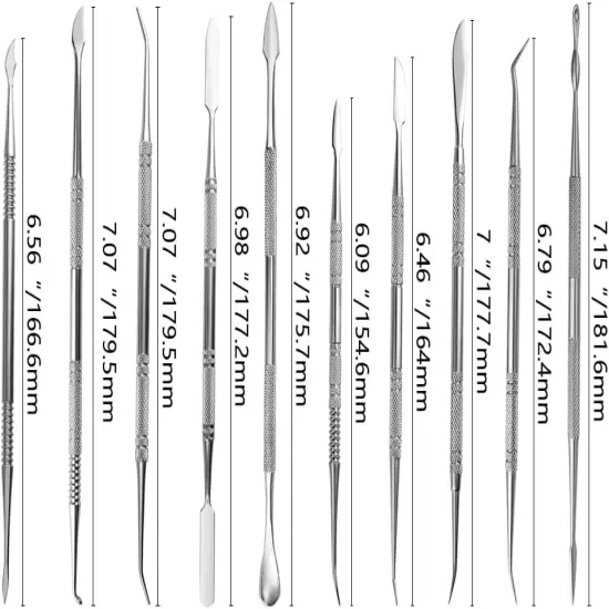10PCS Stainless Steel Double-Sided Wax Carving Tools Metal Sculpting Tools {2}
