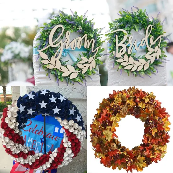 20 Pieces Large Hanging Round Wreath frames 12Inch Cardboard Wreath Rings for DIY Crafts Paper Round Circle Hanging Ornaments Decorations with Hole Twine for Decor {3}