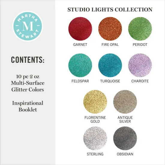 Martha Stewart&trade; Studio Lights Collection - Multi-Surface Glitter Paint Set - 10 pc. - 68708 {2}