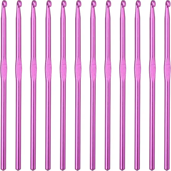 12 PCS Crochet Hook 4.5 mm Crochet Hooks Size 7 Aluminum Knitting Needles Craft Yarn, DIY Crochet Hooks Set for Knitting Scarf Hat {1}