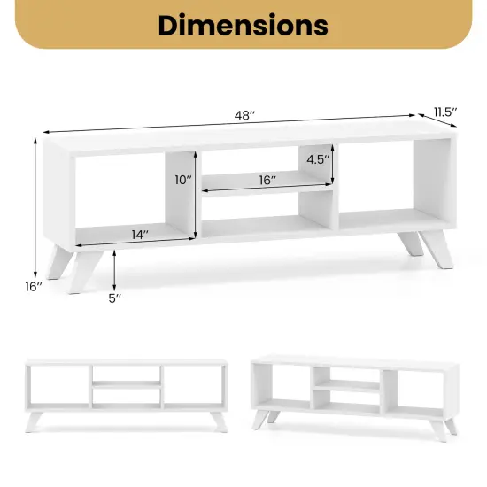 Engineered Wood TV Stand with Storage, Raised Legs, and Media Console {4}