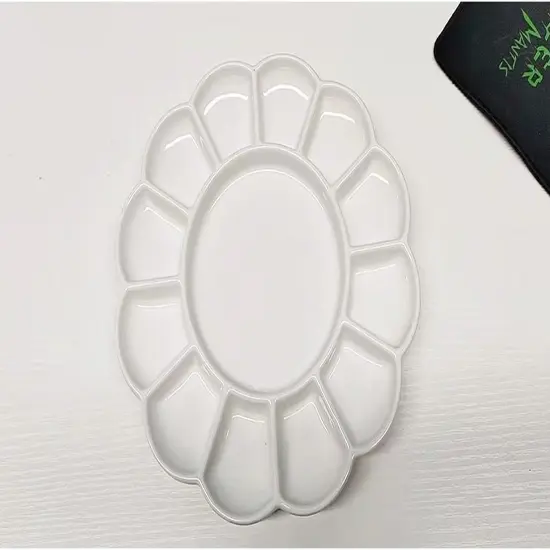 Porcelain Artist Paint Palette, Mixing Ceramic Watercolor Palette, Mixing Tray for Watercolor Gouache Acrylic Oil Painting {4}