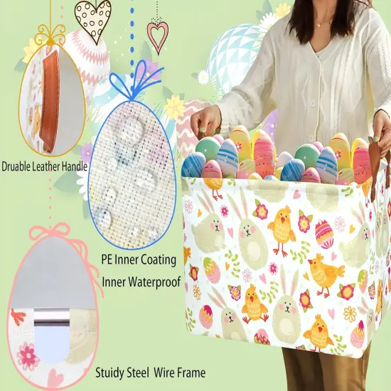 Large Easter Baskets for Kids Personalized Baby Girl Easter Basket Cute Teen Boy Spring Decor {3}