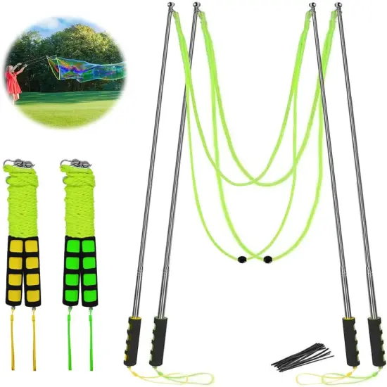 Bubble Wands, Ubitree 2Pcs Stainless Steel Giant Bubble Blower Wands, Telescopic Design Outdoor Bubble Sticks Bubble Maker Toys for Boys Girls Adults Birthday Party Favors Lawn Park Beach Summer Fun {1}