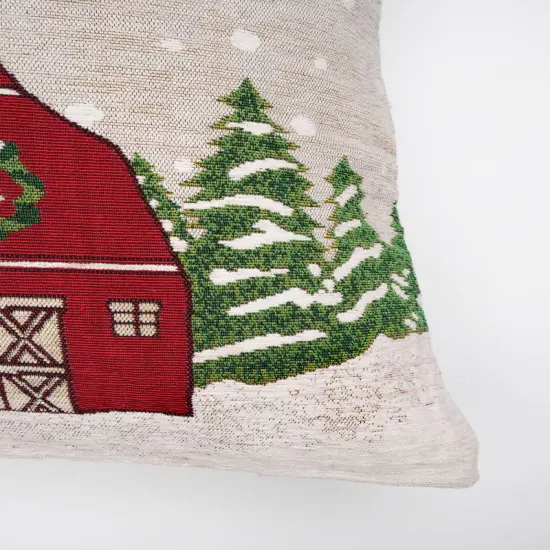 Snow Hut Cozy Jacquard Machine Woven Throw Pillow - 24" X 24" {3}