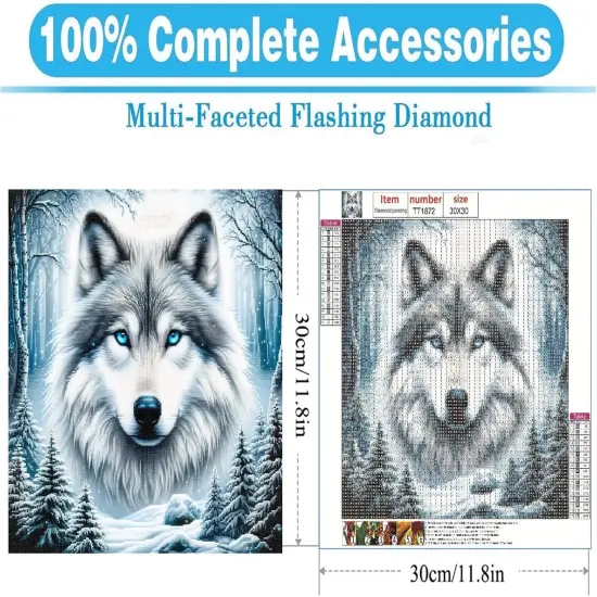 Diamond Painting Kits for Adults Wolf 5D Diamond Art Kits for Adults Beginner, Paintings with Diamonds Gem Art and Crafts Animal Wolf Head Art Kits for Adults for Home Wall Decor 12x12 Inch {4}