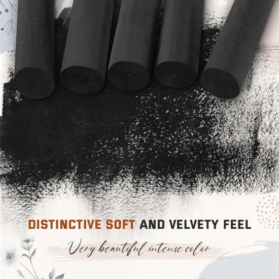 5 Pcs Jumbo Willow Charcoal Sticks 0.79-0.94 Inch Large Soft Willow Charcoal Chunky Drawing for Sketching Artist Supplies, Black {5}