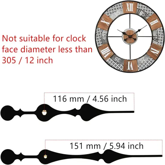 12888 Quartz DIY Wall Clock Movement Mechanism DIY Repair Parts Replacement Fit Dials up to 40 cm（15.7 Inches ） in Diameter. {3}