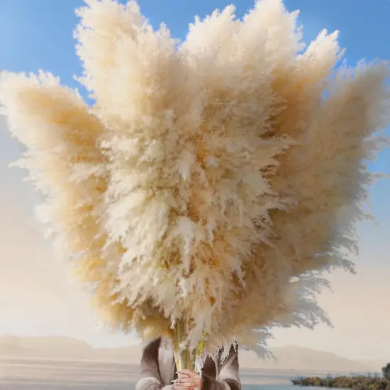 24 pcs Tall Pampas Grass Decoration - Pasuvsigt 40 Inch Large Pampas Grass Dried Flower Decoration {1}