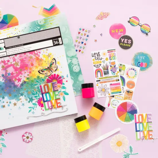 Vicki Boutin Mixed Media Neon Texture Paste Set-(6) Colors & (1) Palette Knife {4}