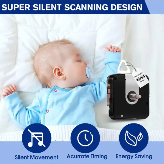 Clock Mechanism, 5/16 inches - 59/64 inches Shaft Length Quartz Wall Clock Motor Replacement, Clock Parts Battery Operated (No Clock Hands) {4}