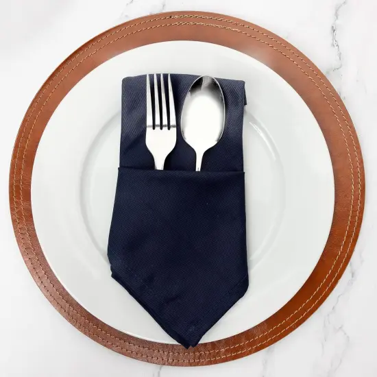 Kitchen Cloth Napkins 12 Pack 18X18 Inches Cotton Blend Soft Fabric with Hemmed Edges, Blue Dinner Napkins Washable Reusable and Durable Linen Napkins for Parties Table Setting Decor (Navy) {4}