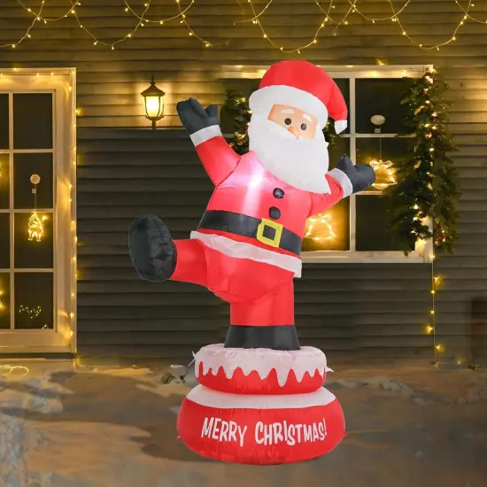 Christmas Inflatable Santa Outdoor Decorations, 5FT Rotating Blow Up Santa Claus Yard Inflatable with Build in LEDs for Christmas Yard Indoor Outdoor Garden Lawn Winter Decorations {3}