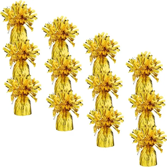 Gold Balloon Weights, Heavy Balloon Weight Pack of 12 Metallic Foil Weights for Balloons, Birthday Party & Wedding Table Centerpiece Ballon Weight, 4.8&rsquo;&rsquo; DIY Ballon Weights for Helium Balloons {1}