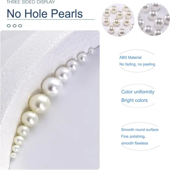 50PCS No Hole Pearls Vase Fillers, 20MM White Pearls for Craft No Holes, Faux Plastic Makeup Round Pearls Beads for Table Scatter, Wedding, Birthday, Home Decoration {4}