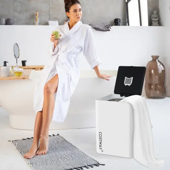 White and Black 23L Towel Warmer Bucket with Timer, Auto Shut Off, and Fragrance Holder {6}