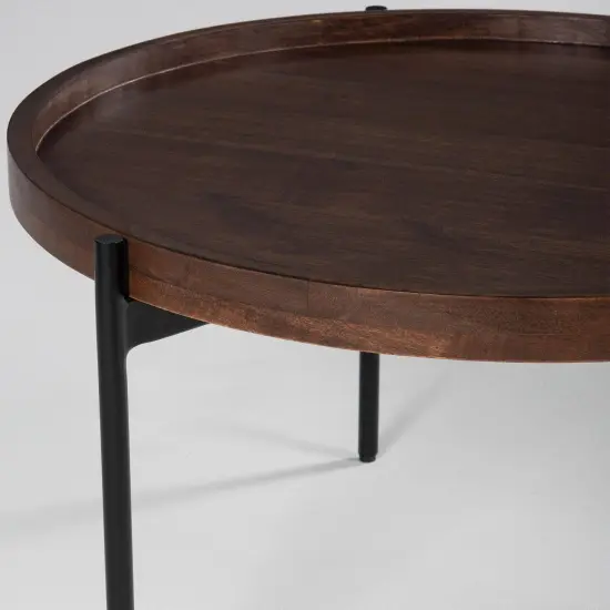 Modern Coffee Table with Wood Top and Metal Frame &ndash; Stylish Living Room Accent {3}