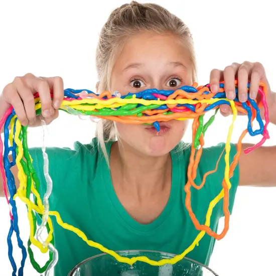 String Slime Deluxe Kit, Includes Pink, Blue, Yellow & Clear (3.4 oz. Each) &ndash; DIY Slime Science Experiment Kit for Kids, Learn/Teach Science of Polymers, Exciting STEM Activity {2}