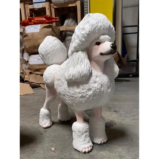 White Poodle Life Size Dog Statue {4}