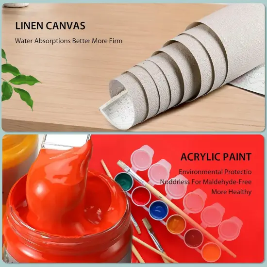 Paint by Numbers Kit for Adults Easy Crafts for Women Beginner DIY Succulent Cactus Canvas Painting for Kids {4}