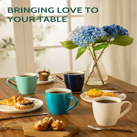 Porcelain Coffee Mugs - 16 Ounce - Set of 6 {4}