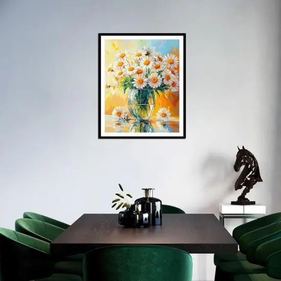 Daisy Flowers in a Vase Paint by Number Kits for Adults, White Floral Paint by Numbers for Beginners, Beautiful Flower Acrylic Paints Oil Painting {2}