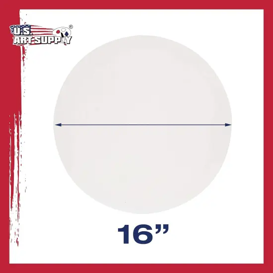 16 Inch Diameter Round 12 Ounce Primed Gesso Professional Quality Acid-Free Stretched Canvas (Pack of 2) {3}