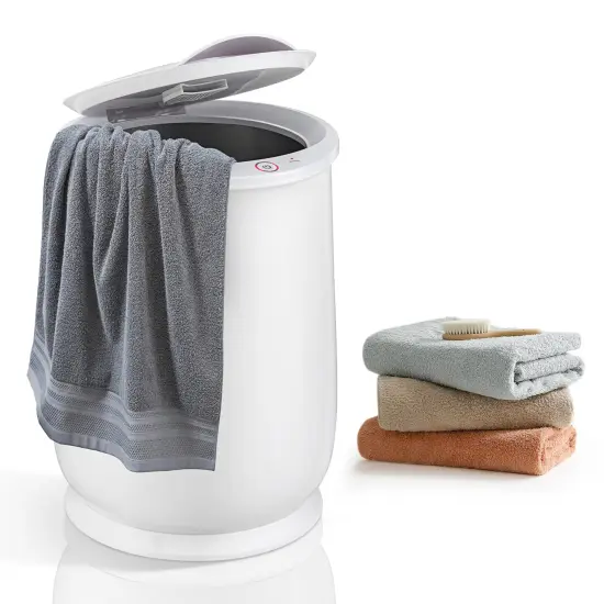 21 Liter Portable Spa Bathroom Bucket Towel Warmer with Fragrance Holder and Handle White {2}