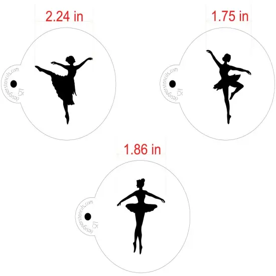 Ballerina Cookie Stencil Set | C889 by Designer Stencils | Cookie Decorating Tools | Baking Stencils for Royal Icing, Airbrush, Dusting Powder | Reusable Plastic Food Grade Stencil for Cookies | Easy to Use & Clean Cookie Stencil {2}