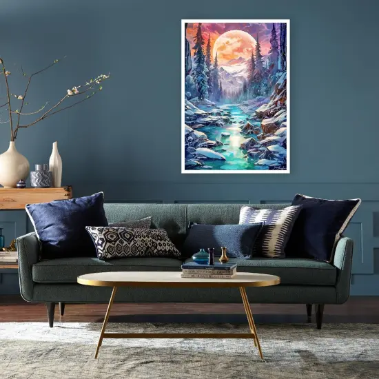 Art Kits for Adults - Moon Landscape Diamond Painting Kits DIY 5D Full Drill Diamond Dots Paintings with Diamonds Gem Art and Crafts for Home Decor 12x16 Inch {3}