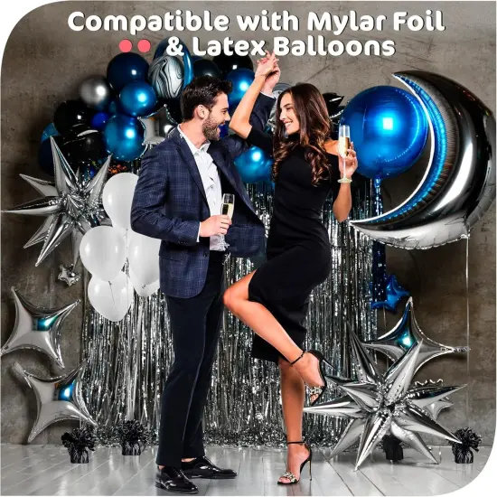 Black Balloon Weights, Heavy Balloon Weight Pack of 12 Metallic Foil Weights for Balloons, Birthday Party & Wedding Table Centerpiece Ballon Weight 4.8&rsquo;&rsquo; DIY Ballon Weights for Helium Balloons {3}