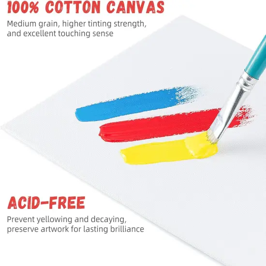 42 Pack Canvas Boards for Painting 8 x 10 inch Canvas Panels Blank - Gesso Primed Acid-Free 100% Cotton for Acrylics Oil Watercolor Tempera Paints {5}