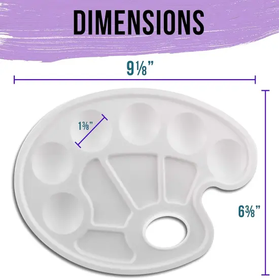 10-Well Plastic Artist Painting Palette (Pack of 3) - Paint Color Mixing Trays - Art Students, Classroom, Class Craft Projects, Party Events - Acrylic, Oil, Watercolor, Tempera {3}